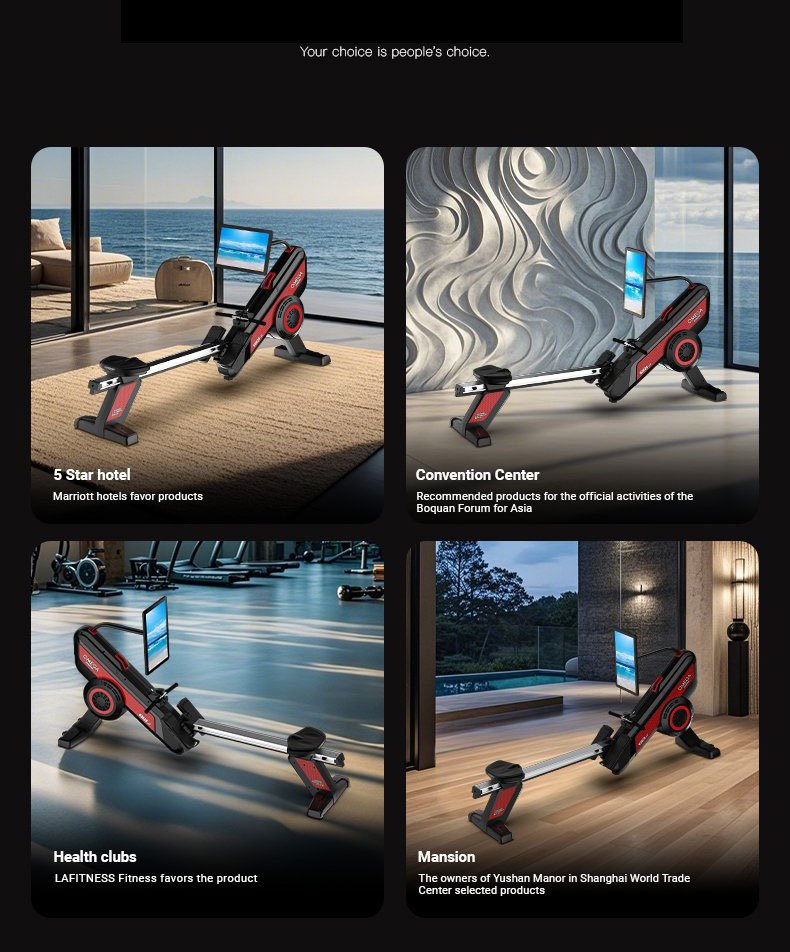 HARISON OMEGA W3820 Track eco Luxury Commercial Self-Generating Wind Resistance Dual Power Rowing Machine-111